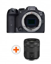 Безогледален фотоапарат Canon - EOS R7, Black + Обектив Canon - RF 85mm f/2 Macro IS STM